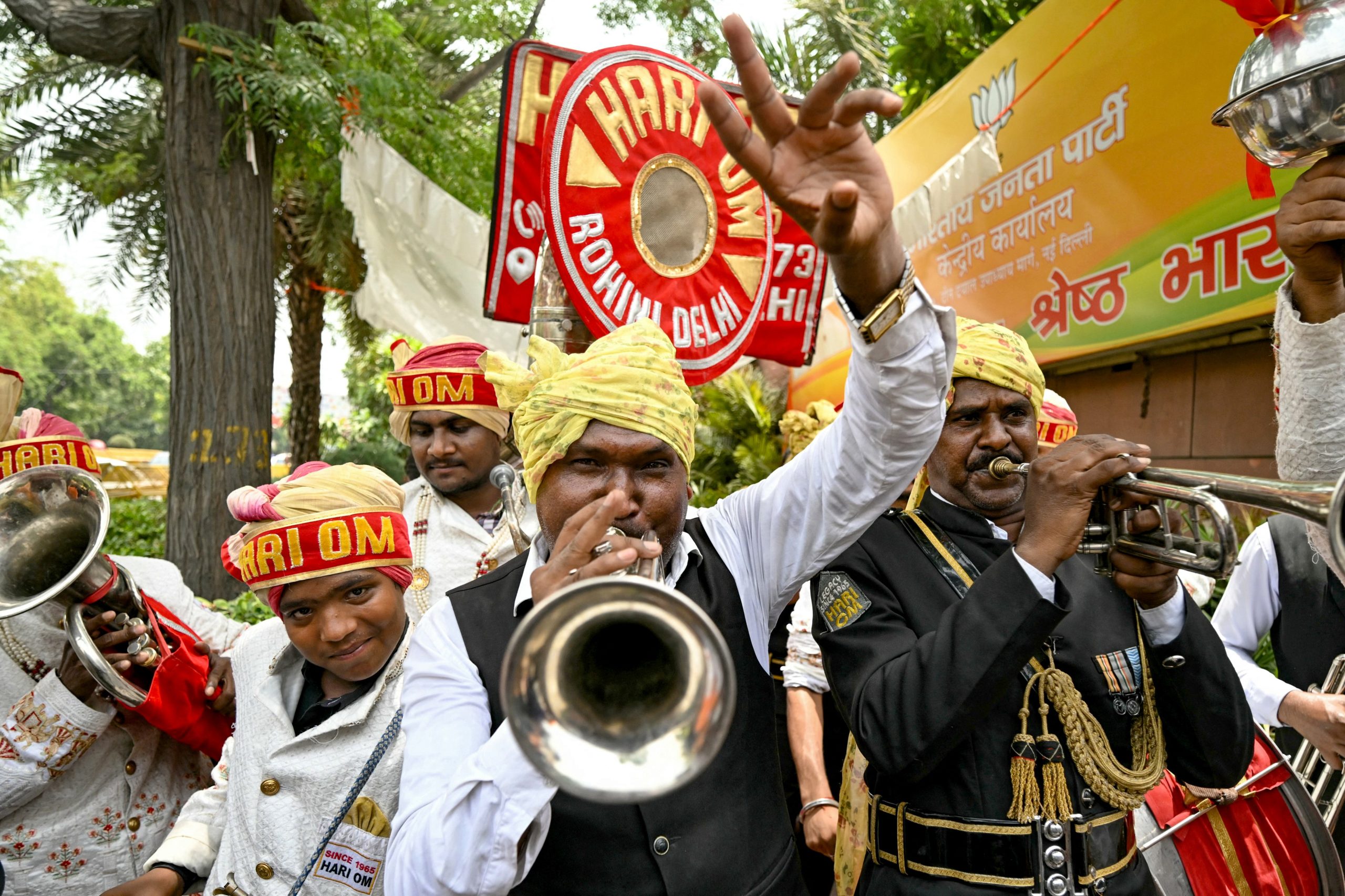 Los seguidores del partido Bharatiya Janata de Modi celebraron en Delhi la semana pasada, pero su partido ganó muchos menos escaños de los que se esperaban